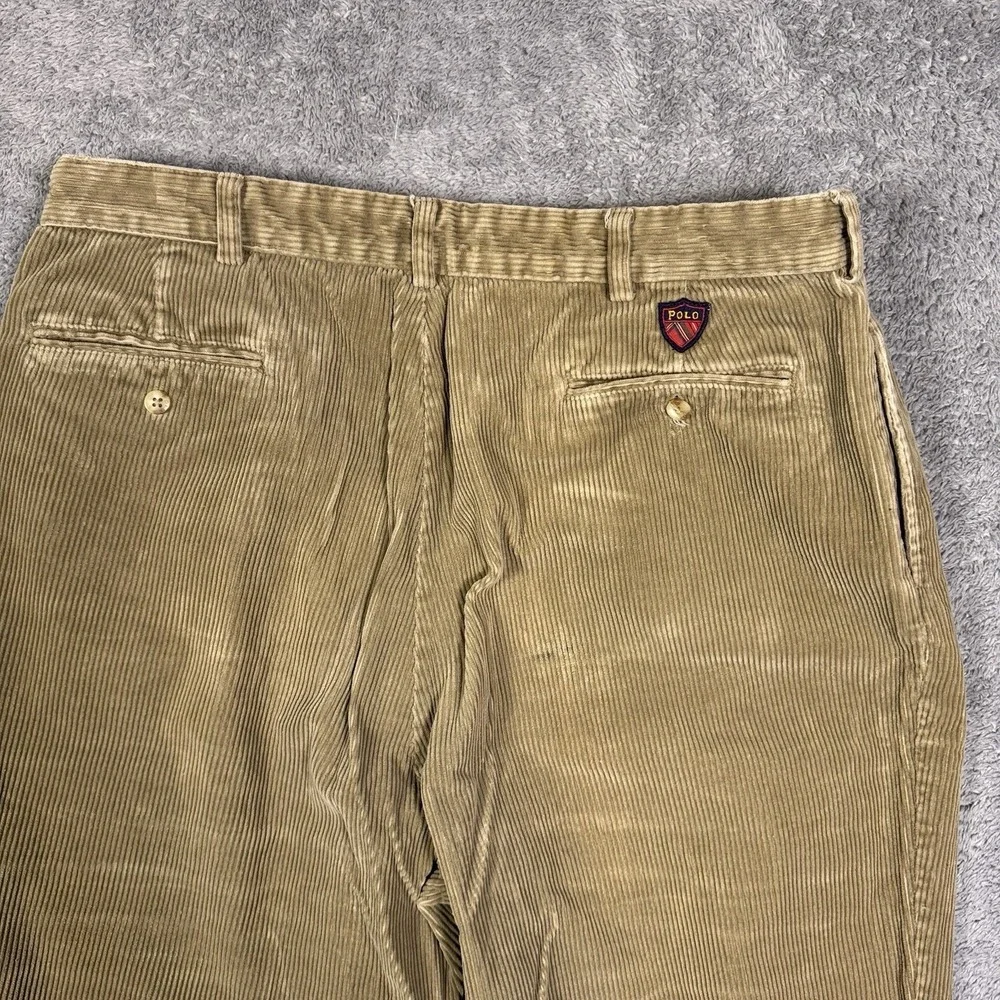 Vintage Polo Ralph Lauren Pants Mens 36x31 Corduroy 90s Chino Trouser Golf Crest